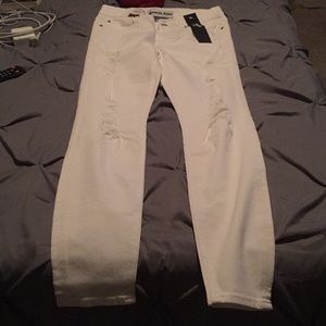 Express white distressed legging skinny jeans